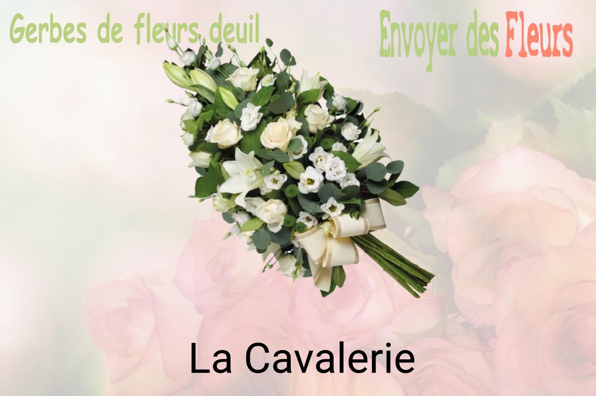 Gerbe de fleurs de deuil livrée à La Cavalerie